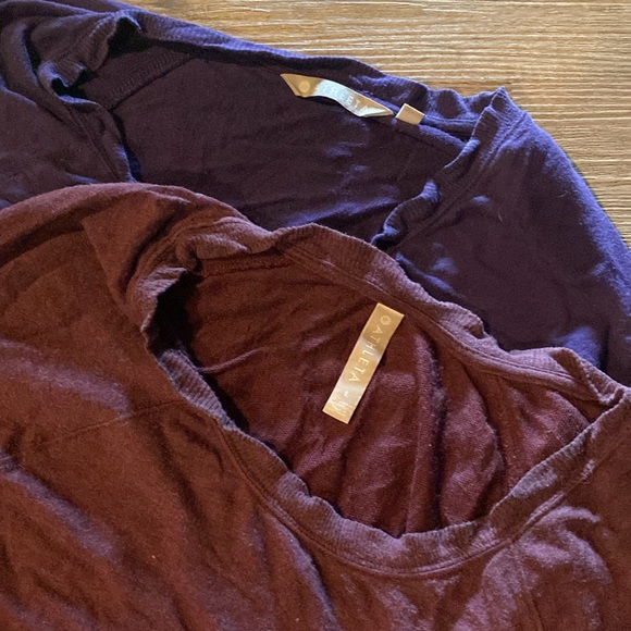 Athleta mindset top shirt bundle of 2 l large modal sweatshirt lot purple maroon - Picture 2 of 2